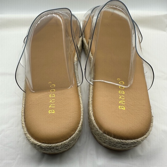 Bamboo: Transparent 2- Strap Espadrille Slides | Size 8.5 (w/o box) - Picture 4 of 5